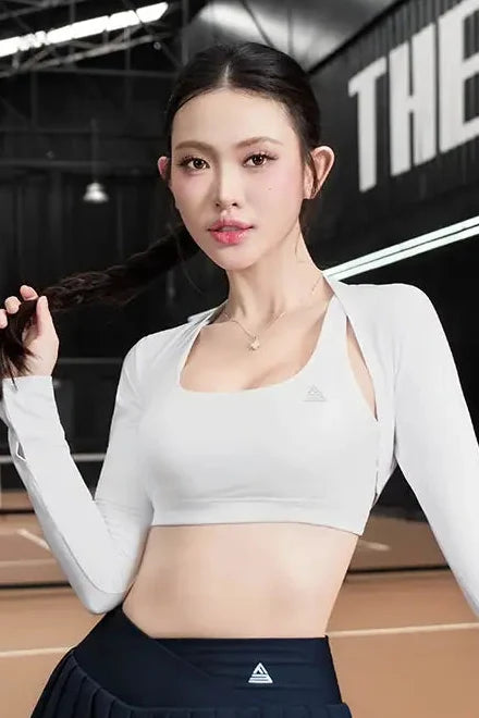 Áo bra thể thao cho ngực nhỏ — Áo bra dây chéo Glow Fitme trắng