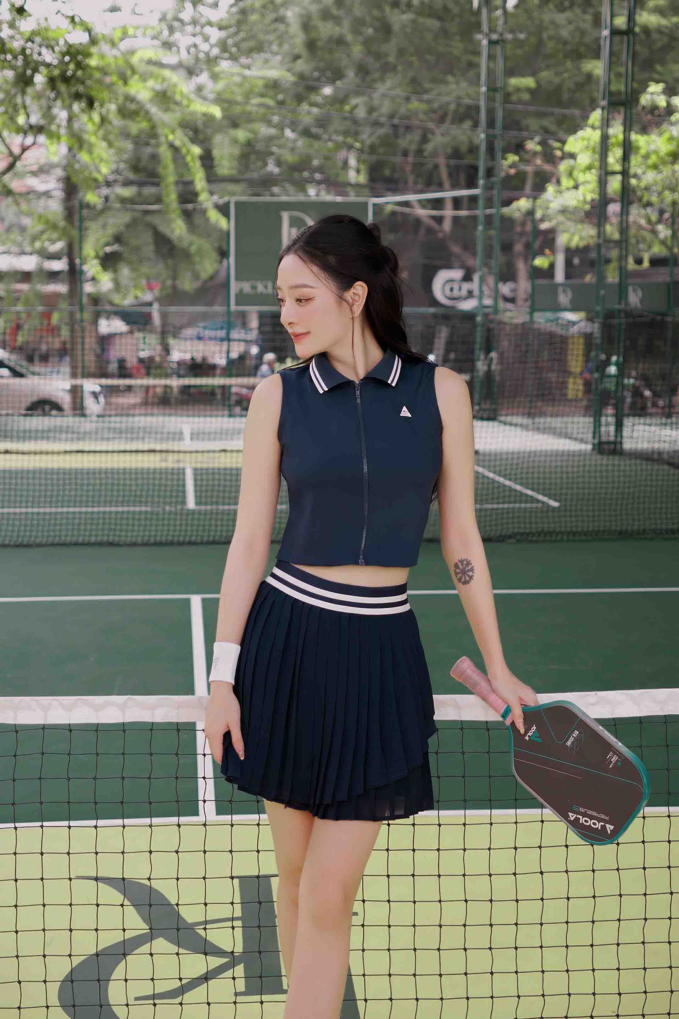 Áo polo tennis pickleball nữ Fitme LUXE ES - ACSP01 - Blazer Navy - Fitme Sportswear
