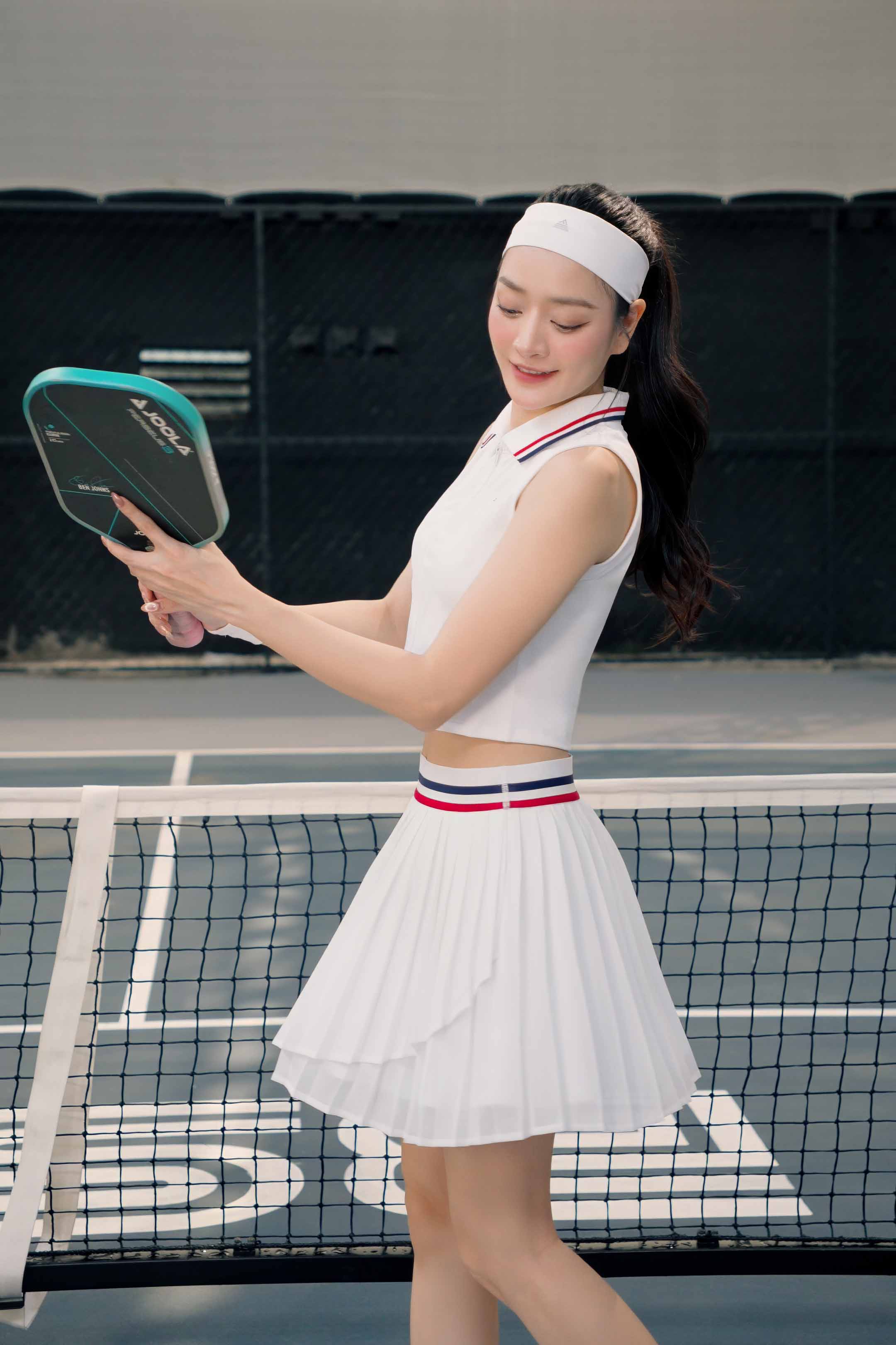 Váy pickleball tennis nữ Fitme SOLEIL ES - VVSP01 - Trắng - Fitme Sportswear