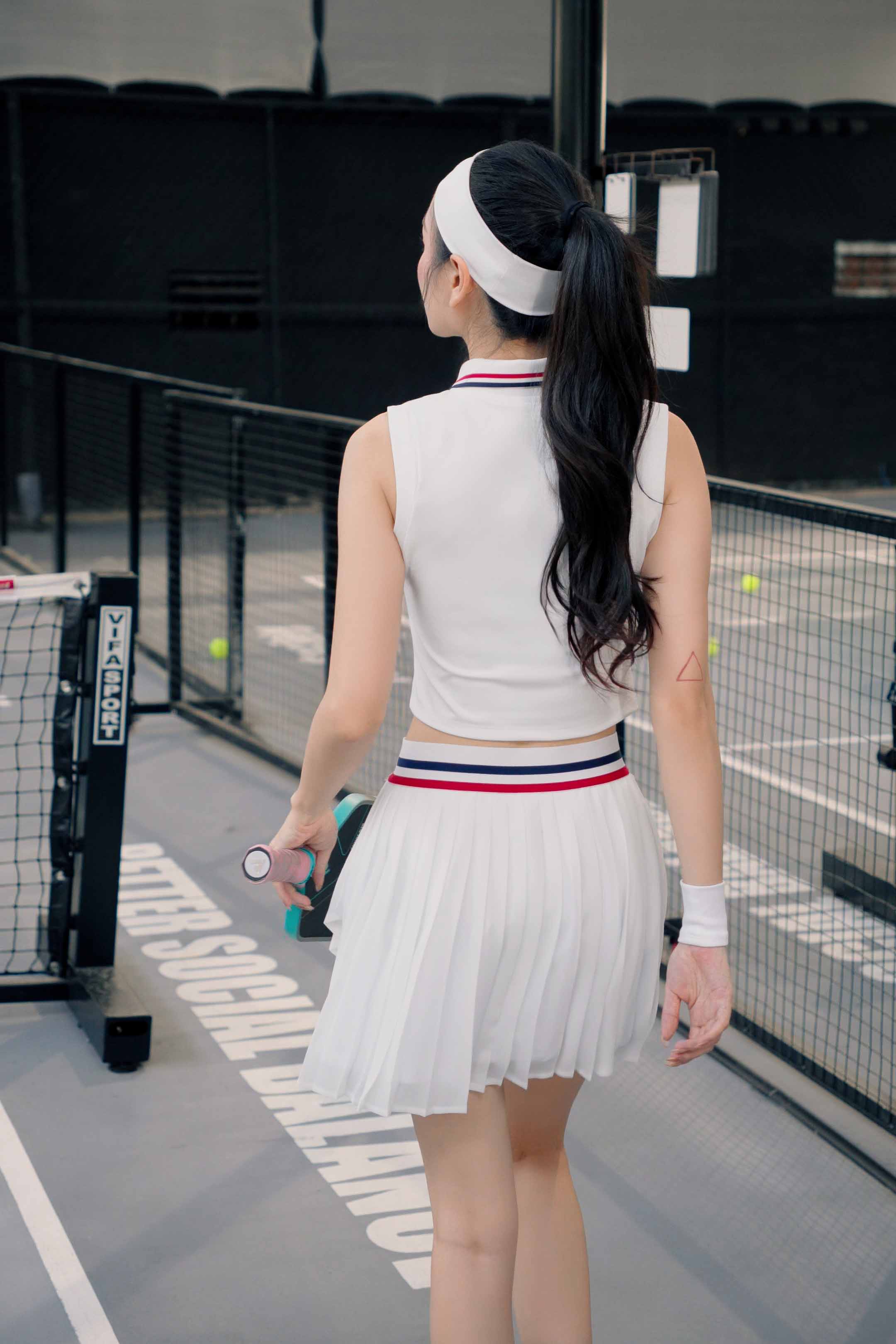 Áo polo tennis pickleball nữ Fitme LUXE ES - ACSP01 - Trắng - Fitme Sportswear