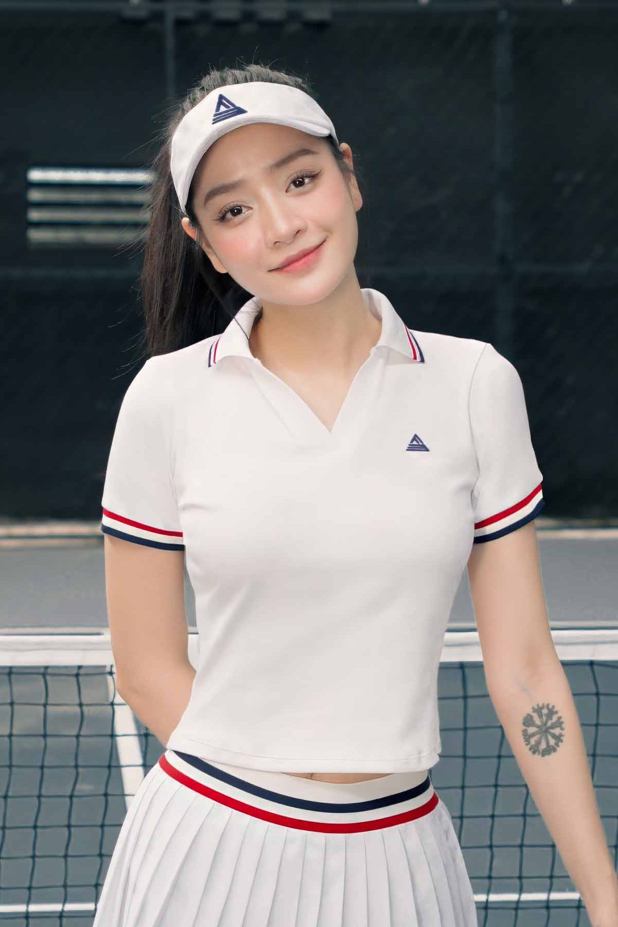 Áo polo tennis pickleball nữ Fitme VIVE ES - APSP01 - Trắng - Fitme Sportswear