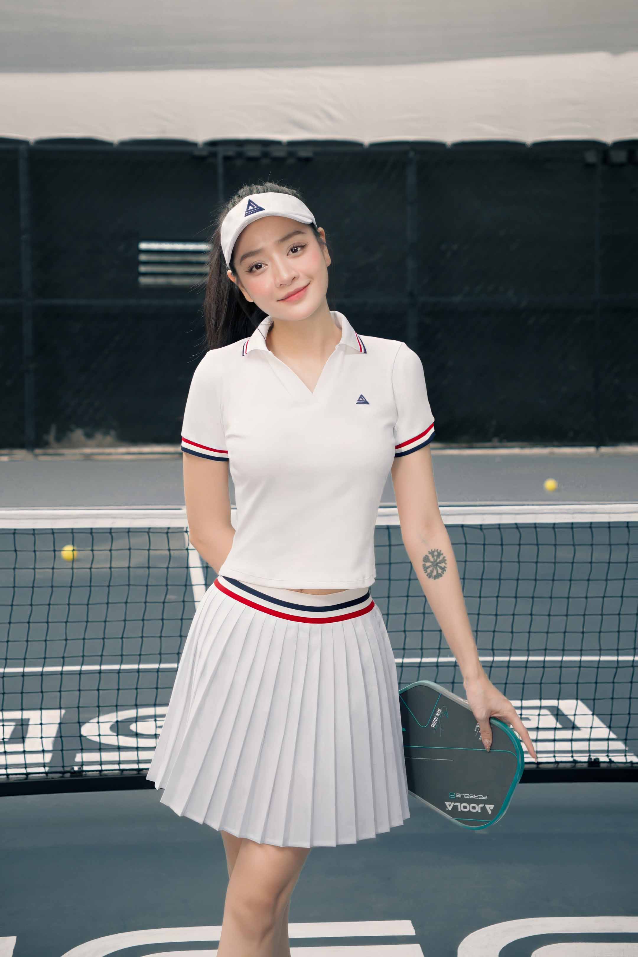 Váy tennis pickleball nữ Fitme FLEUR ES - VXSP01 - Trắng - Fitme Sportswear