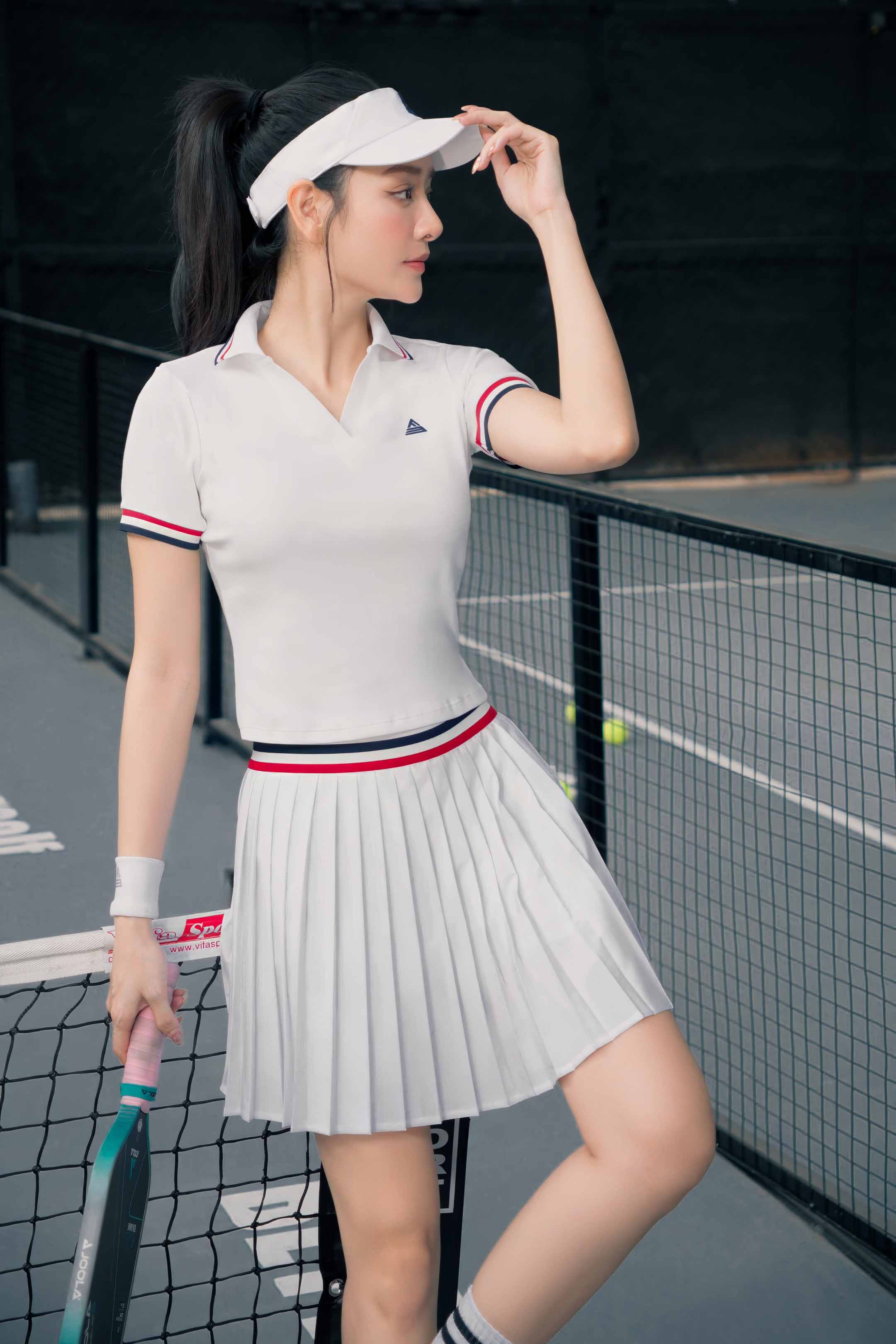 Váy tennis pickleball nữ Fitme FLEUR ES - VXSP01 - Trắng - Fitme Sportswear