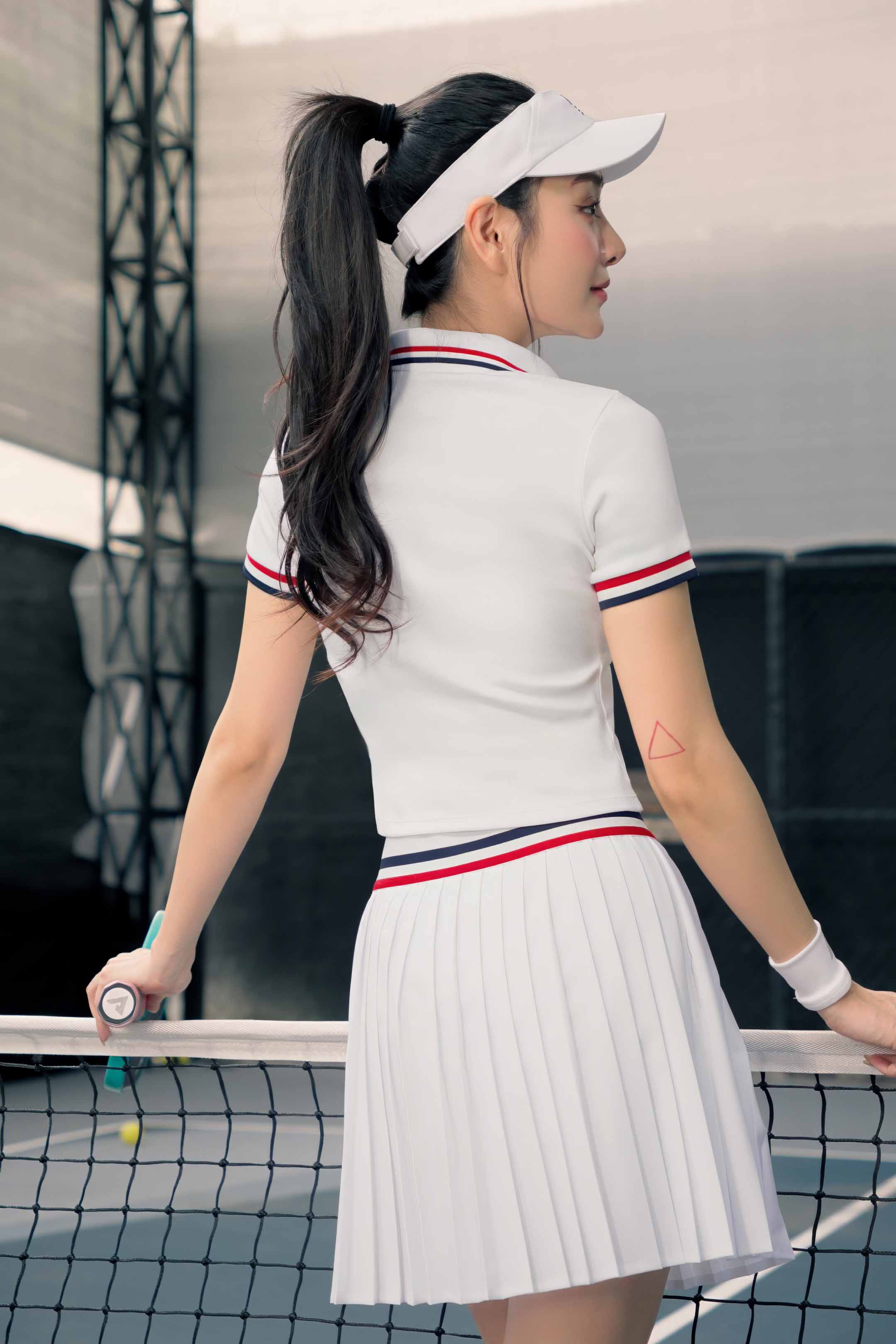 Váy tennis pickleball nữ Fitme FLEUR ES - VXSP01 - Trắng - Fitme Sportswear