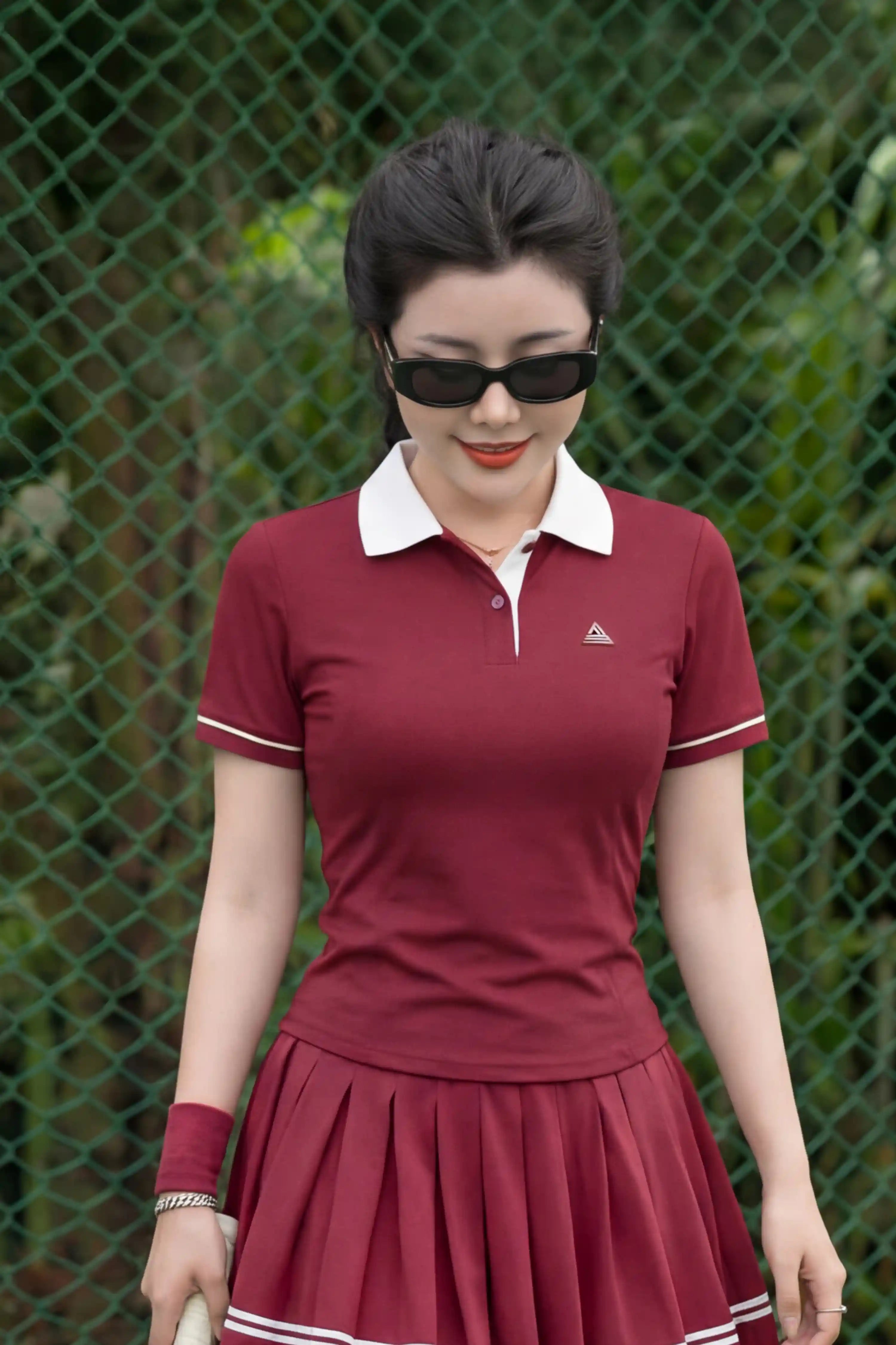 Áo polo tập pickleball tennis nữ APGR01 Đỏ