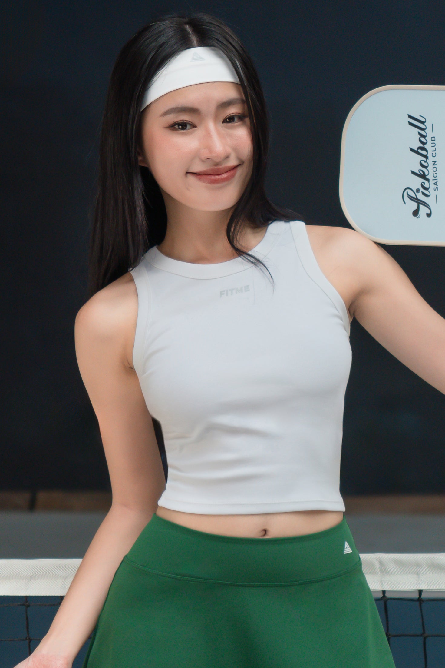 Áo tập pickleball sát nách tennis nữ Fitme GOC - ASNB01 - Trắng - Fitme Sportswear