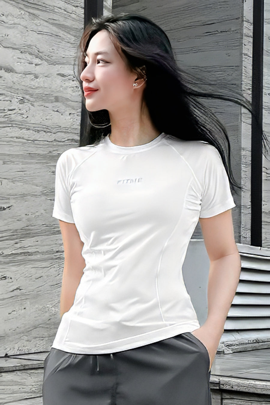 Áo tập gym yoga nữ chơi tennis pickleball Fitme Simple - ATSP01 - Trắng - Fitme Sportswear