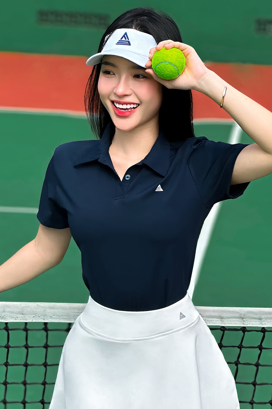 Áo polo thể thao nữ Fitme GOC chất cotton - APLT02 - Navy - Fitme Sportswear