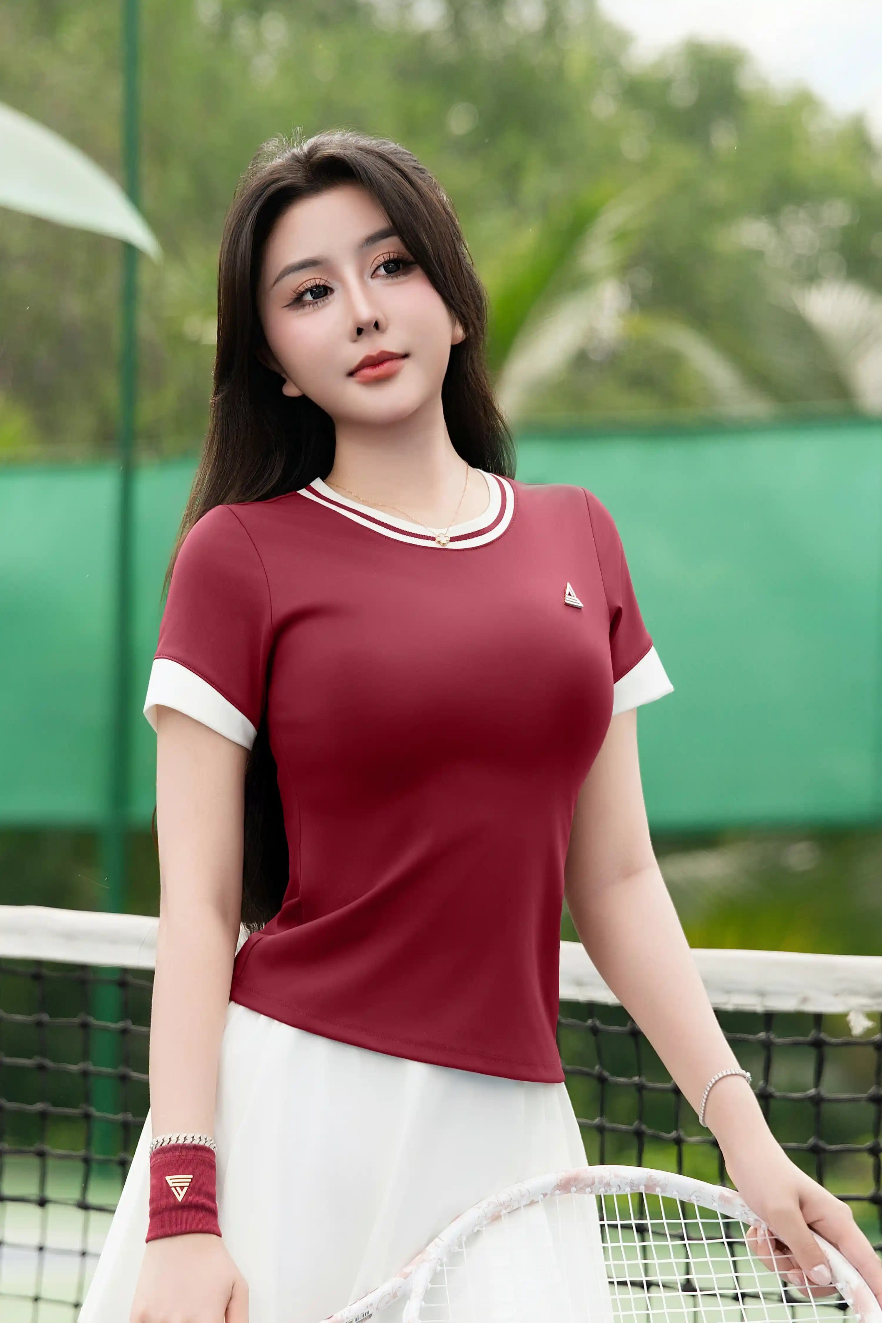 Áo polo tập pickleball tennis nữ ATGR01 Đỏ