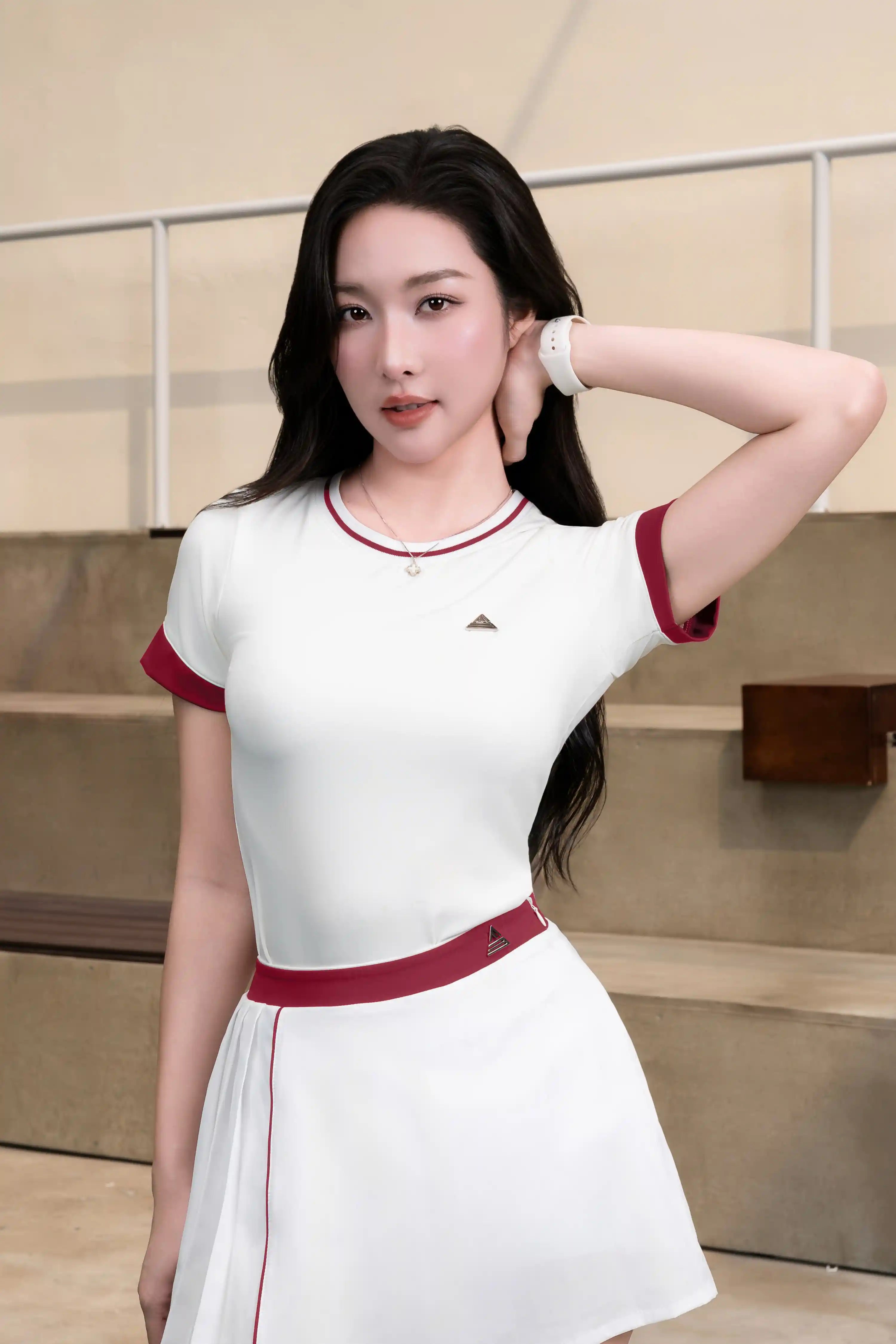 Áo polo tập pickleball tennis nữ ATGR01 Trắng