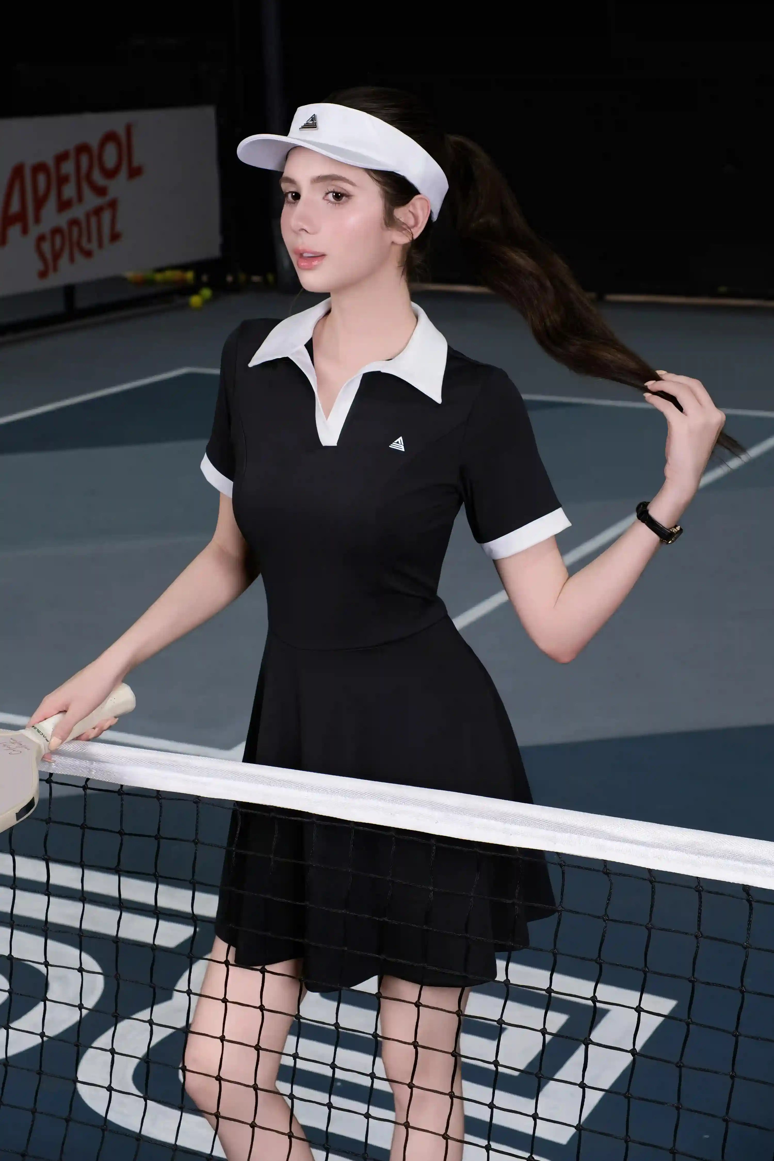 Váy tennis pickleball thể thao nữ Fitme SOFT DTSO01 Đen