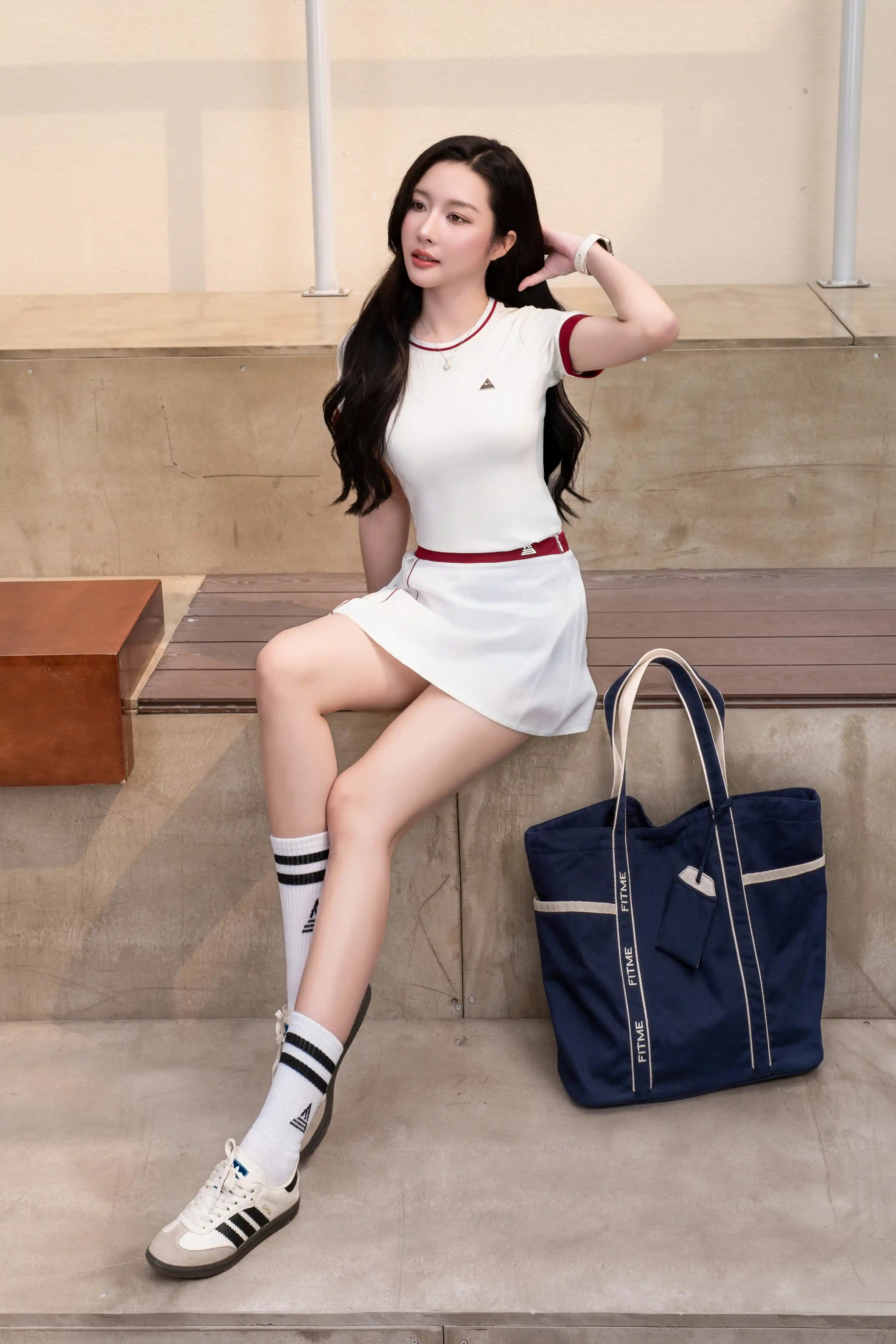 Áo polo tập pickleball tennis nữ ATGR01 Trắng