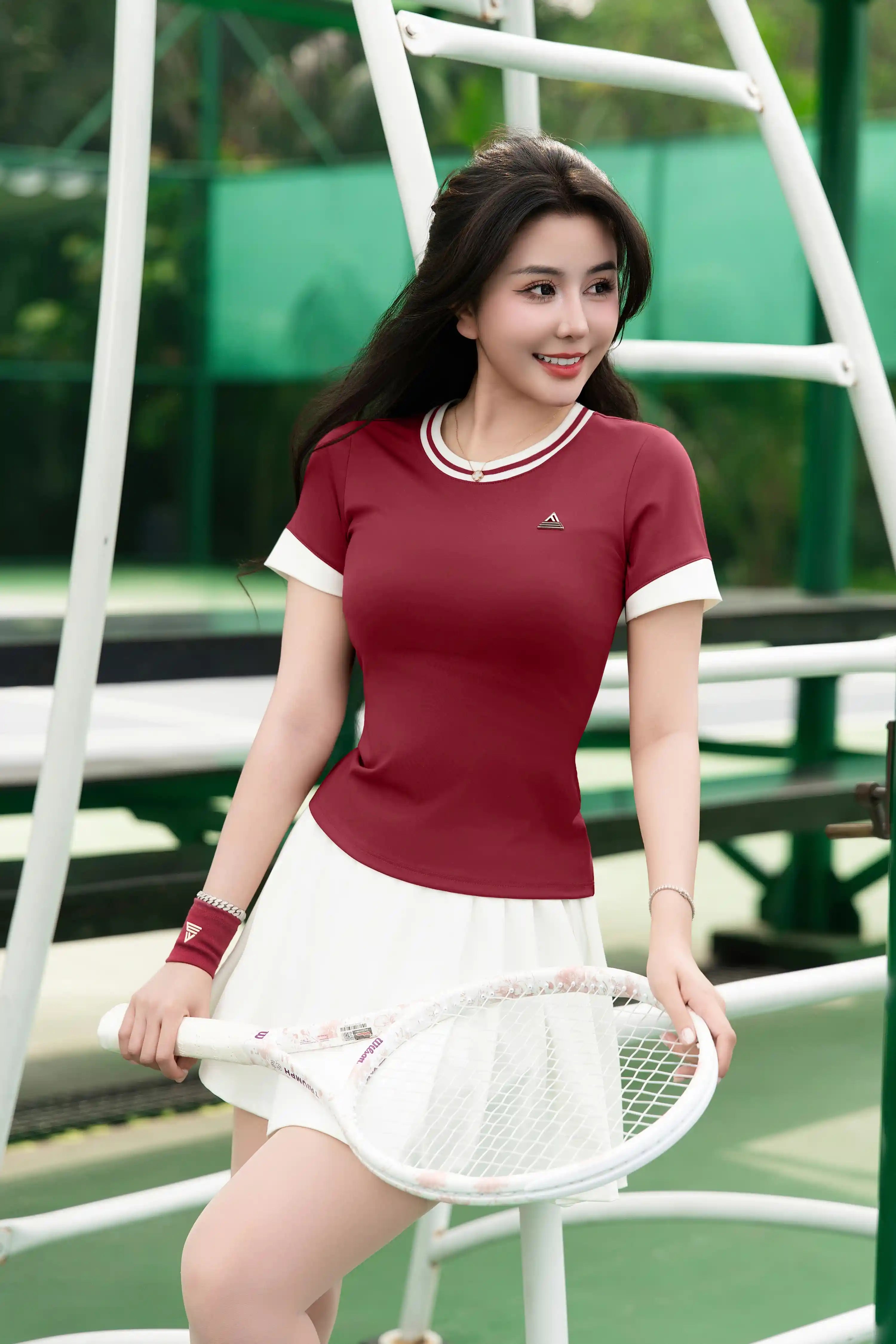 Áo polo tập pickleball tennis nữ ATGR01 Đỏ