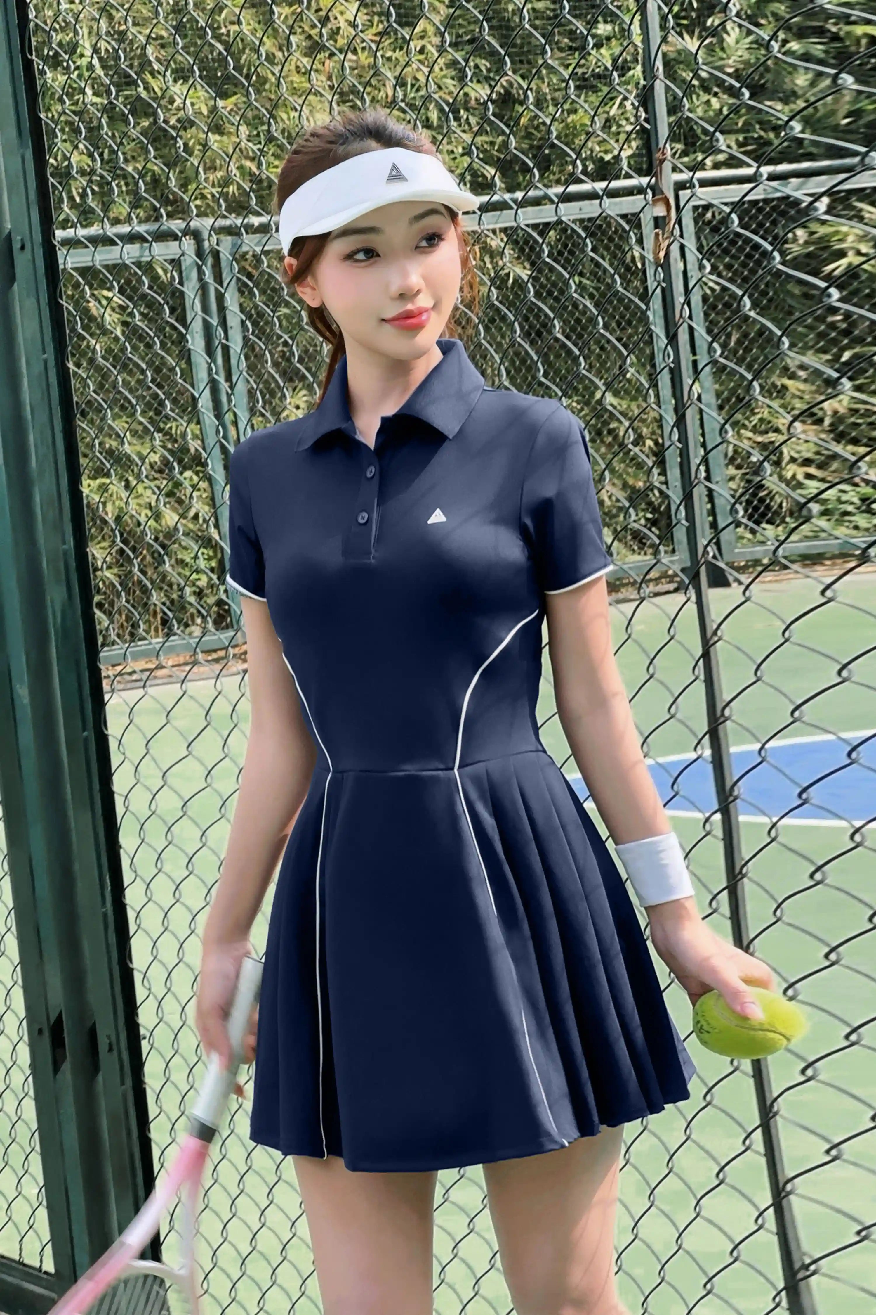 Váy tennis pickleball thể thao nữ Fitme SOFT DTSO02 Blazer Navy