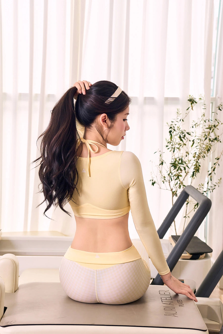 Áo croptop Starlet Gingham Princess ACSL01 - Vàng Pastel - Fitme Sportswear