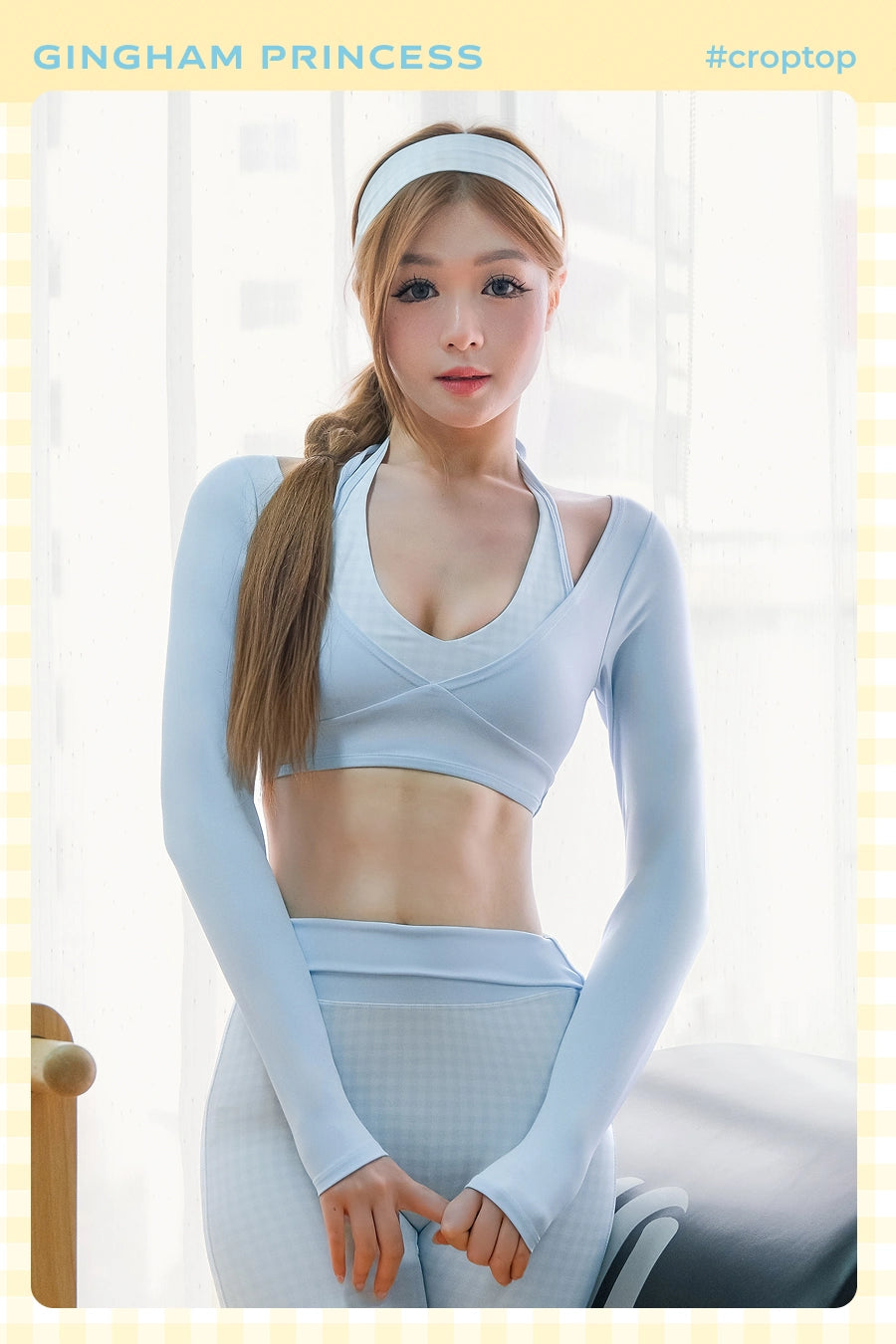 Áo croptop Starlet Gingham Princess ACSL01 - Xanh pastel