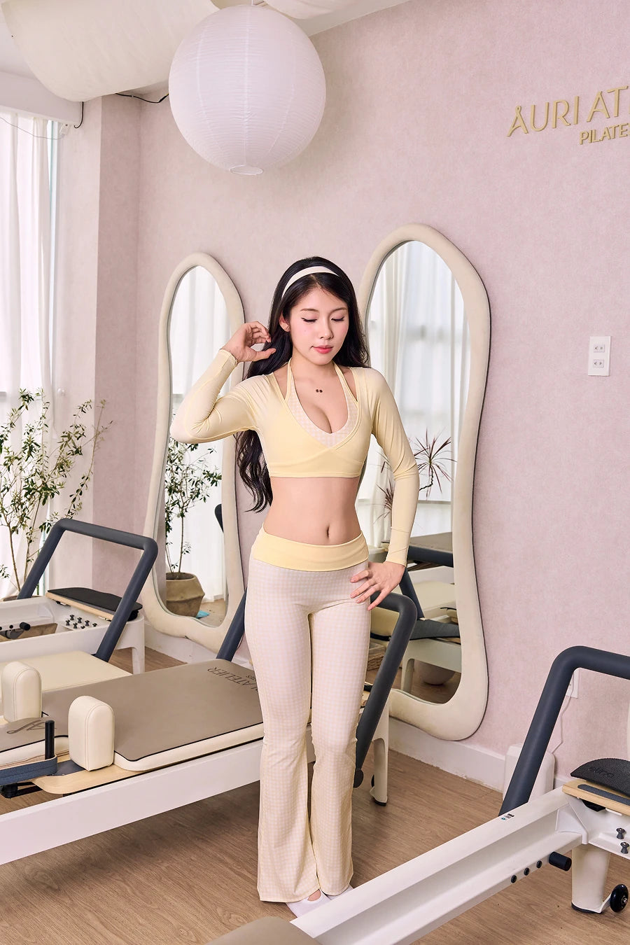 Áo croptop Starlet Gingham Princess ACSL01 - Vàng Pastel