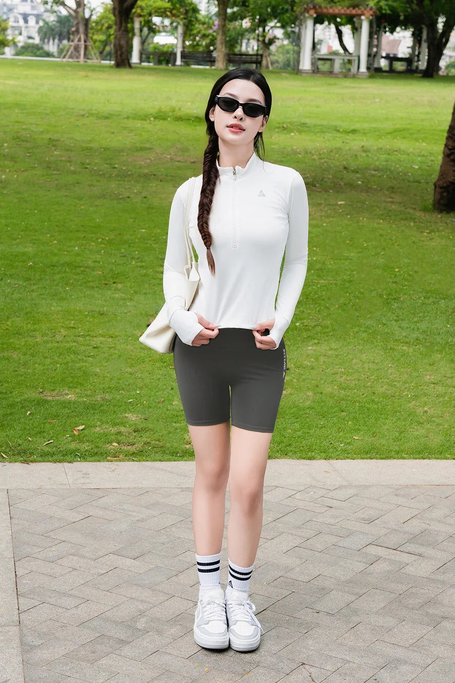 Cover23 Long-Sleeve Half-Zip Shirt AKHZC Gray Blue