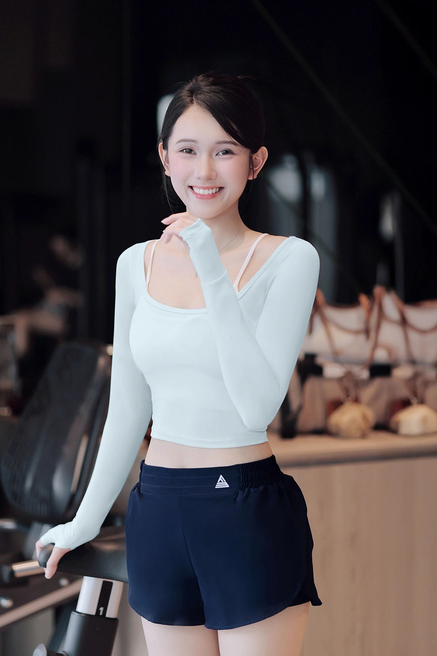 Áo thun dài tay pilates Fitme Bloom ATBL01 - Xanh pastel
