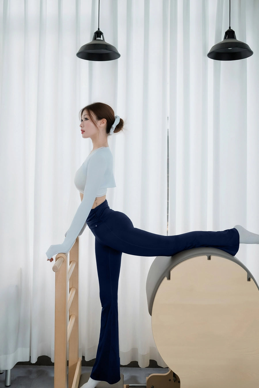 Áo tank dài tay tập pilates Fitme Bloom ATBL02 - Trắng