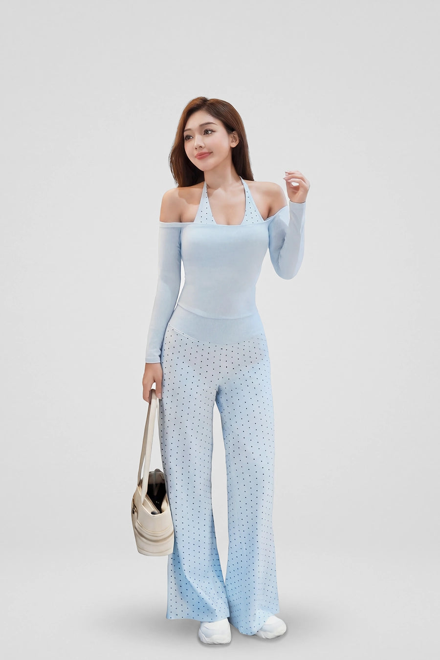 Áo thun trễ vai Peony Candy Pop ATCP01 - Xanh pastel — Fitme Sportswear
