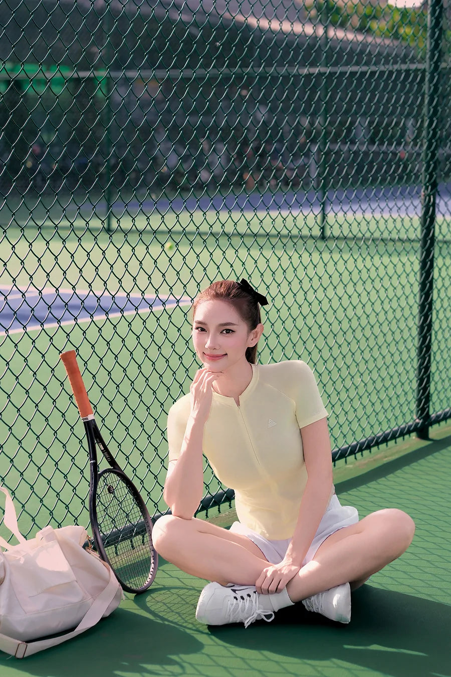 Áo thun tập gym yoga nữ Fitme SOFT ATSO01 Vàng pastel