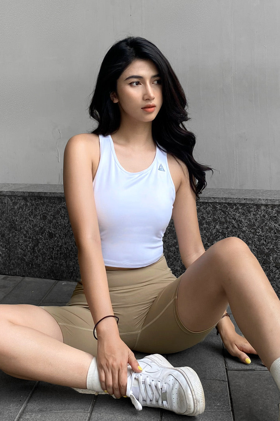 Áo croptop tập gym yoga nữ Fitme Meta - ACRT - Trắng - Fitme Sportswear