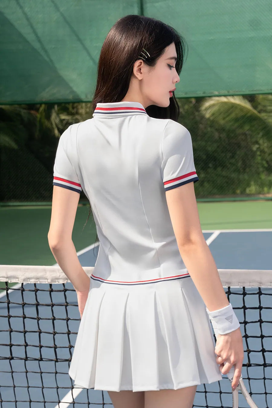 Váy Fitme ZEN CE DNTN01 Trắng sọc đỏ