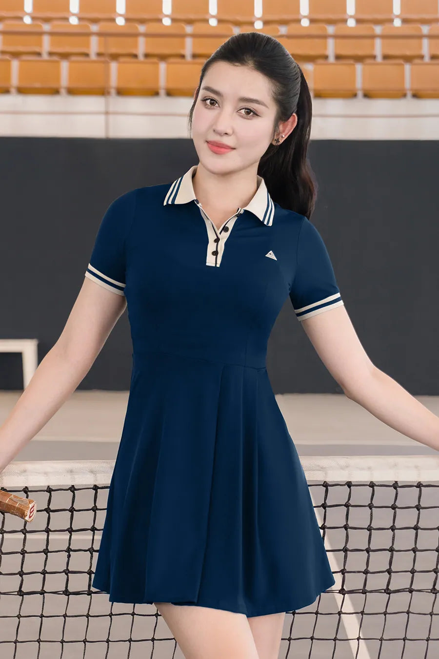 Váy Fitme ECHO CE DXTN01 Navy cổ be
