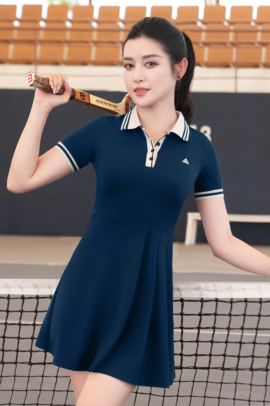 Váy Fitme ECHO CE DXTN01 Navy cổ be