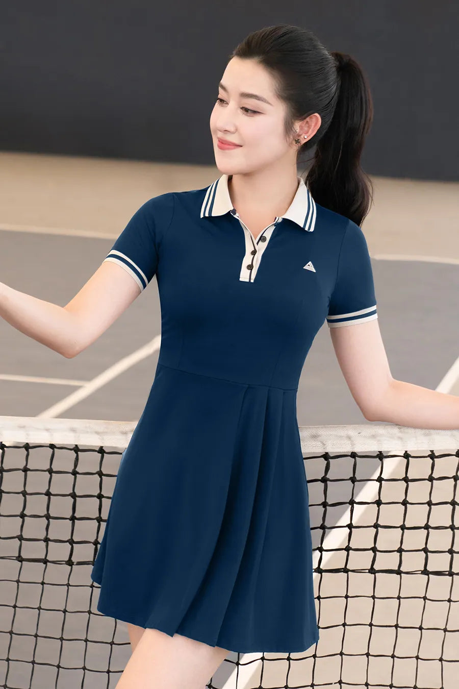 Váy Fitme ECHO CE DXTN01 Navy cổ be