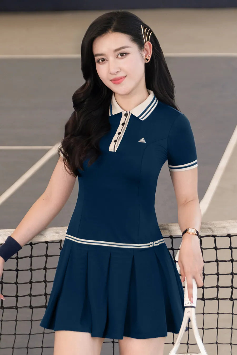 Váy Fitme ZEN CE DNTN01 Navy cổ be