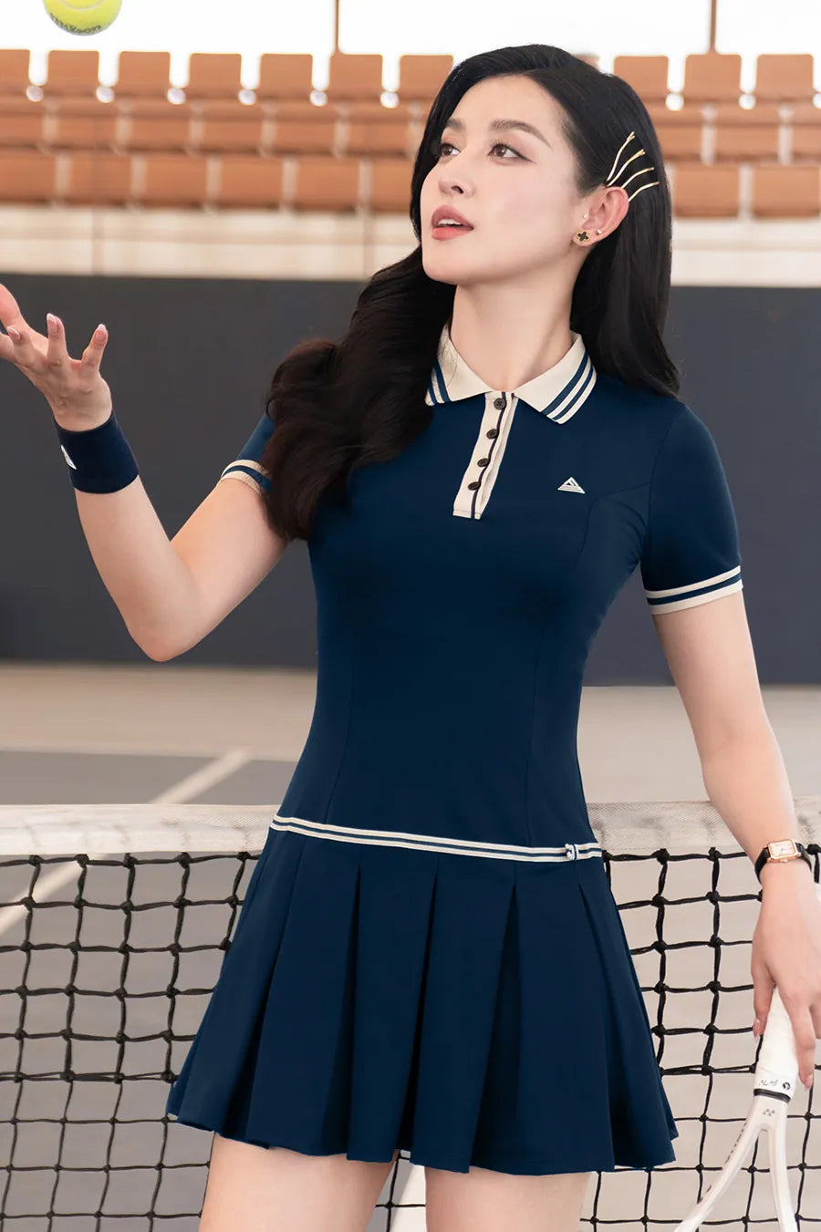 Váy Fitme ZEN CE DNTN01 Navy cổ be