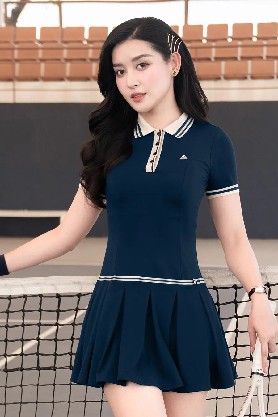 Váy Fitme ZEN CE DNTN01 Navy cổ be