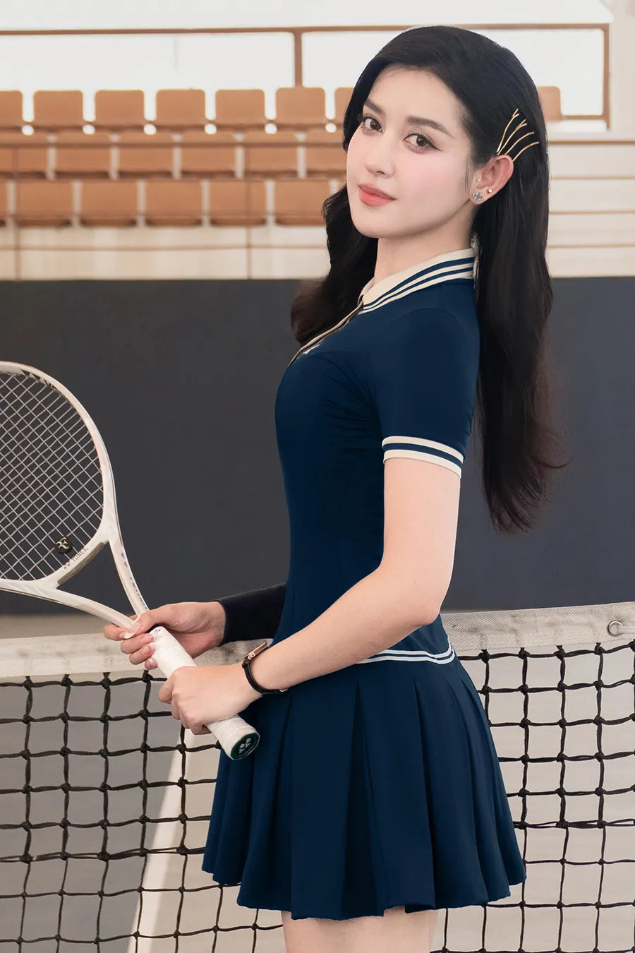 Váy Fitme ZEN CE DNTN01 Navy cổ be