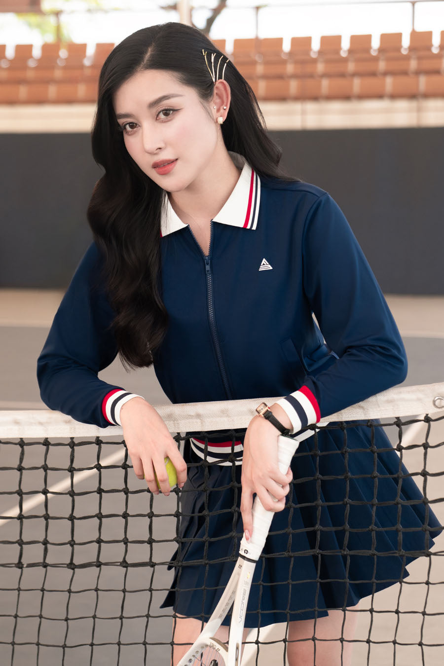 Váy Fitme PULSE CE VTHN01 Navy sọc đỏ