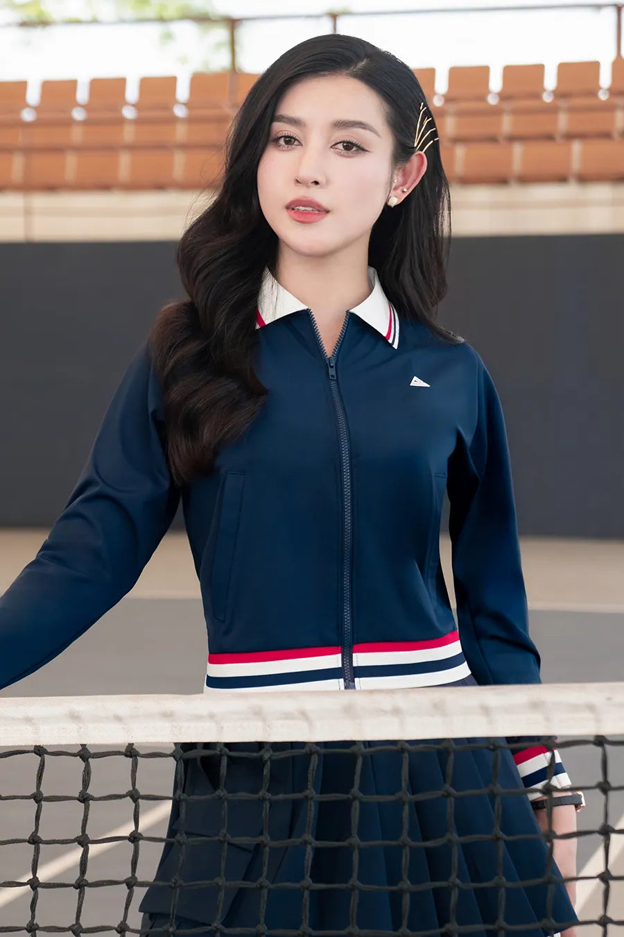Áo khoác Fitme FIERCE CE AKTN01 Navy sọc đỏ