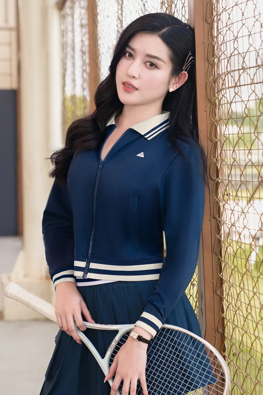 Áo khoác Fitme FIERCE CE AKTN01 Navy cổ be