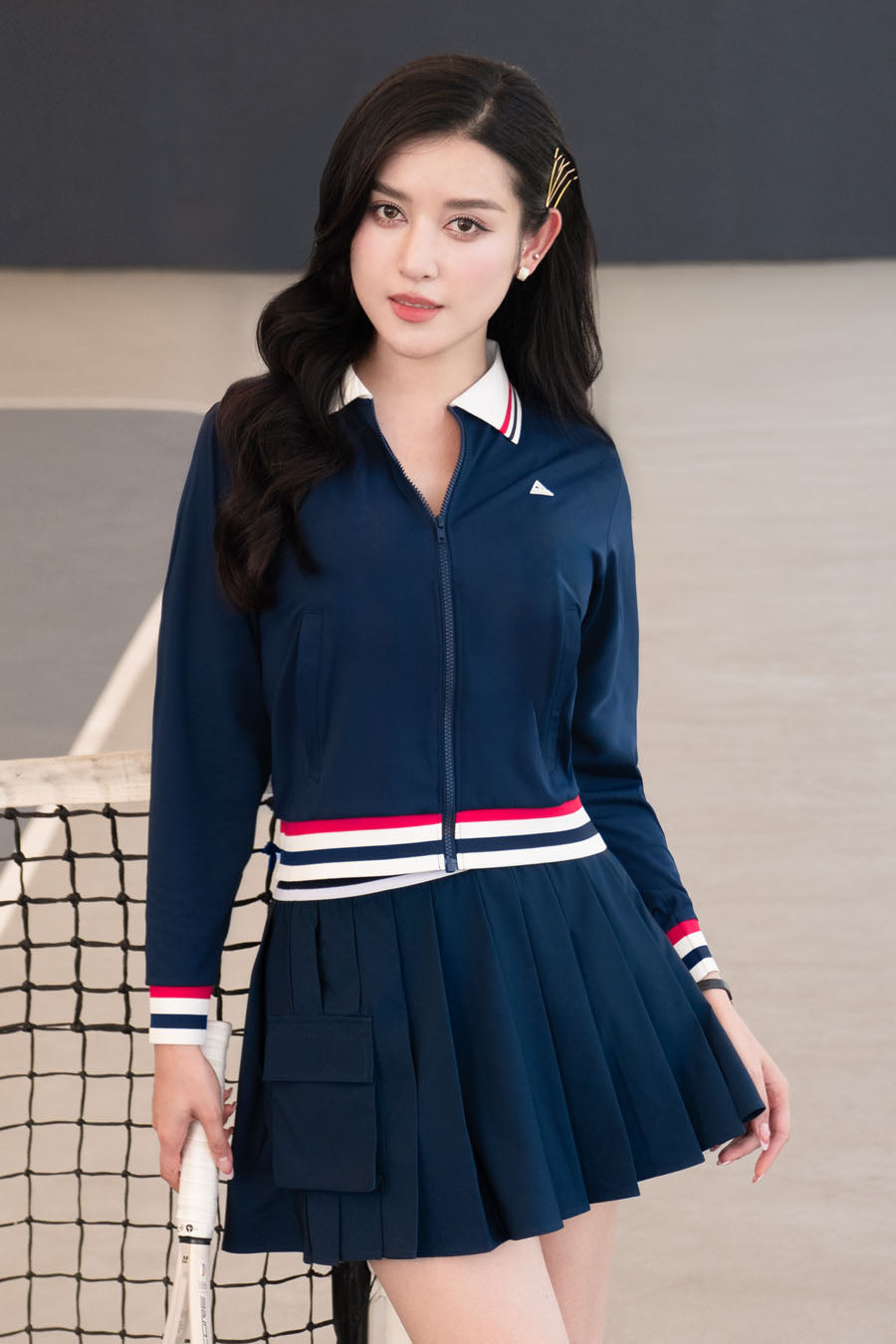 Váy Fitme PULSE CE VTHN01 Navy sọc đỏ