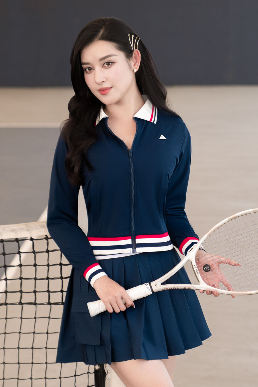 Váy Fitme PULSE CE VTHN01 Navy sọc đỏ