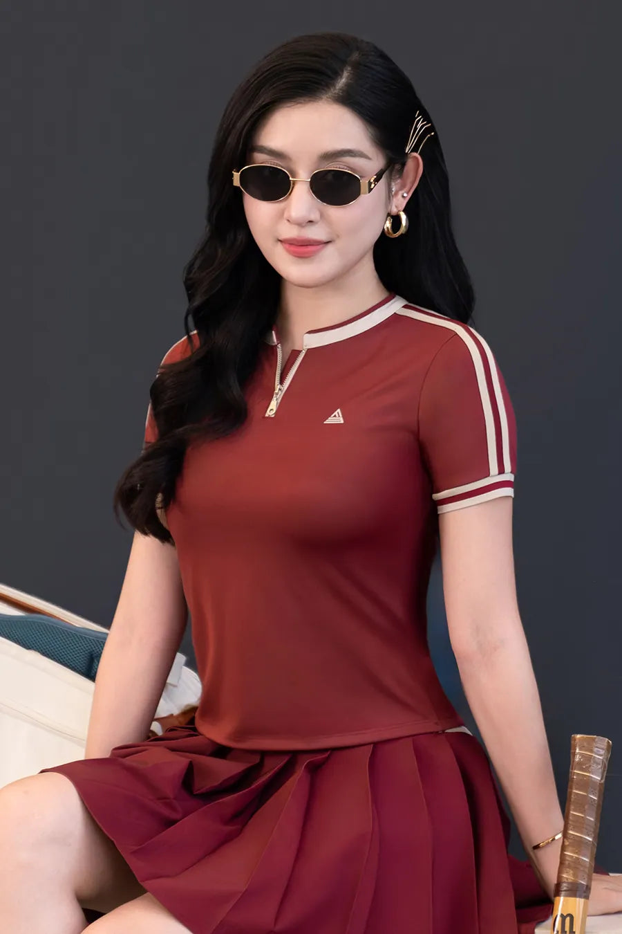 Áo thun Fitme GLIDE CE ATCT01 Red cổ be