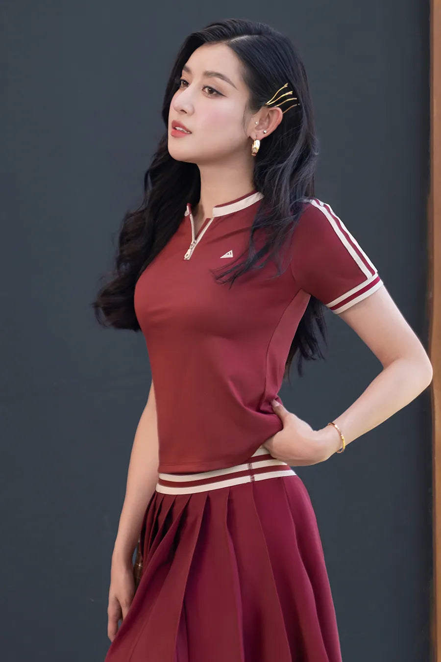 Áo thun Fitme GLIDE CE ATCT01 Red cổ be