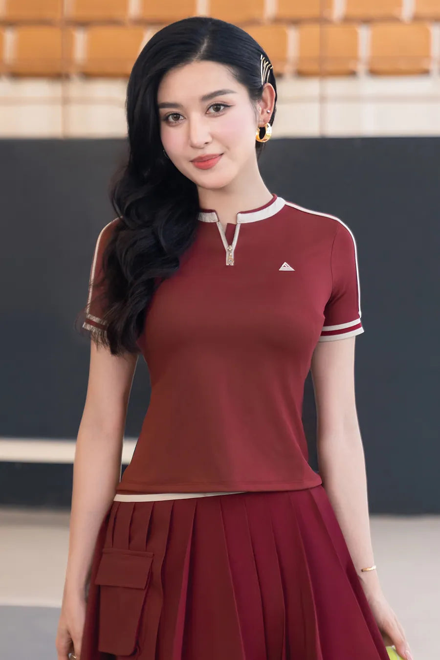 Áo thun Fitme GLIDE CE ATCT01 Red cổ be
