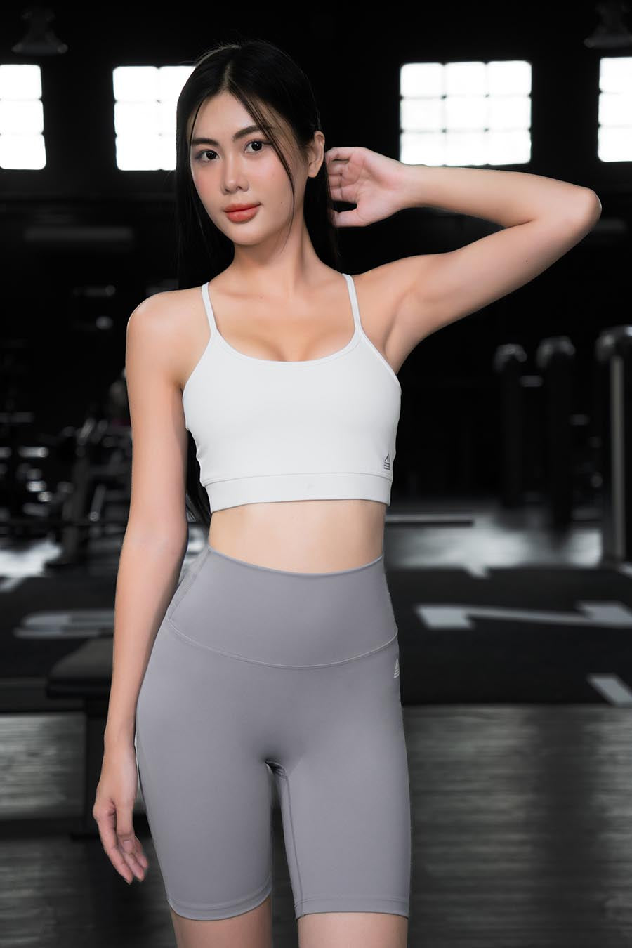 Quần legging lửng tập yoga cạp ngang - Rhino Grey - Fitme Sportswear