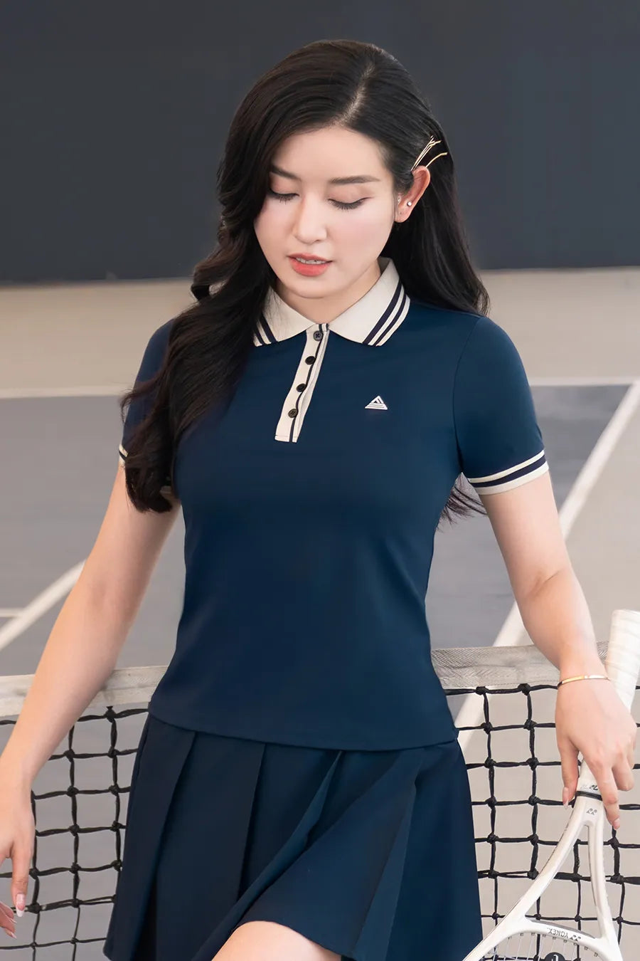 Áo polo Fitme EMBER CE APTN01 Navy cổ be