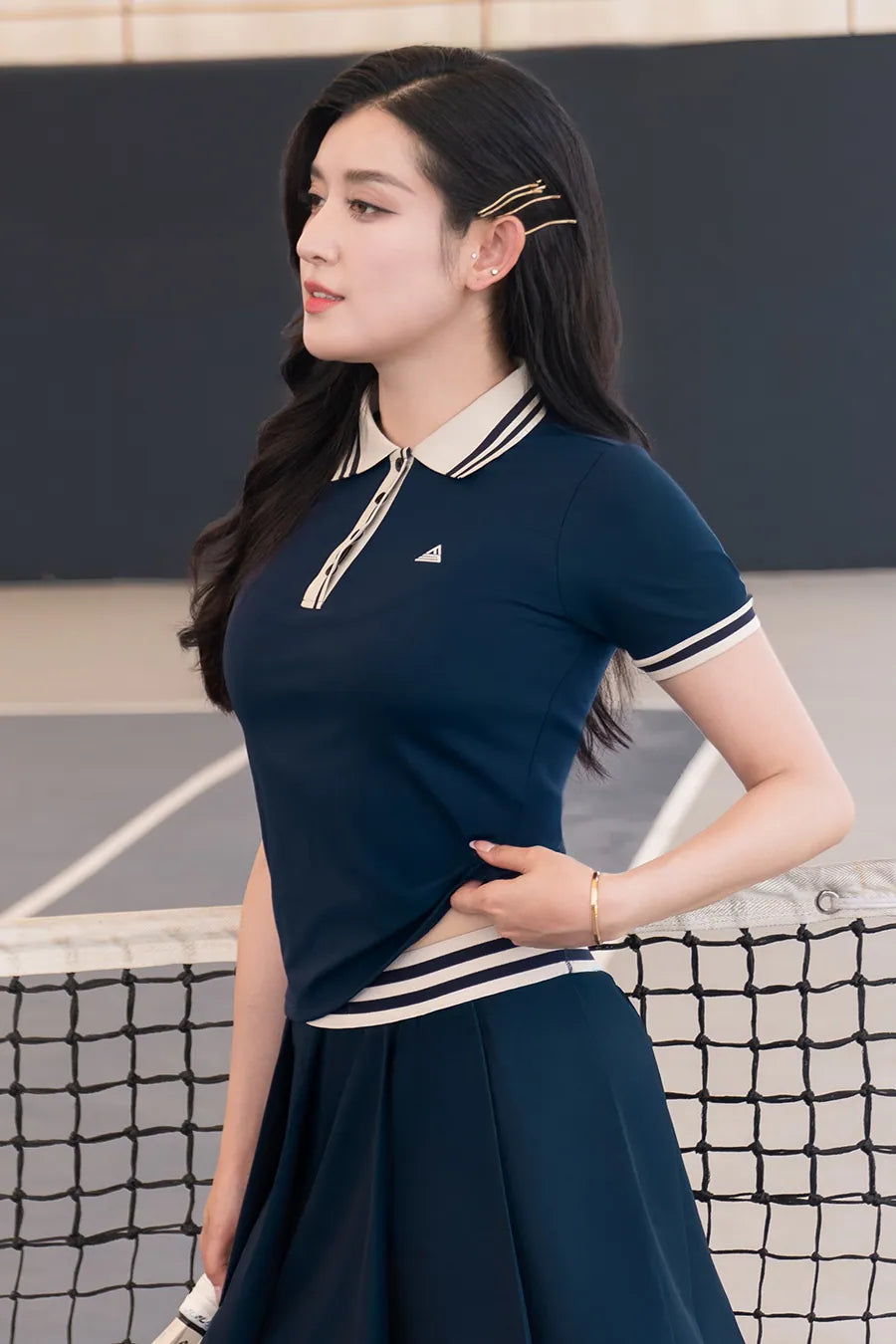 Áo polo Fitme EMBER CE APTN01 Navy cổ be