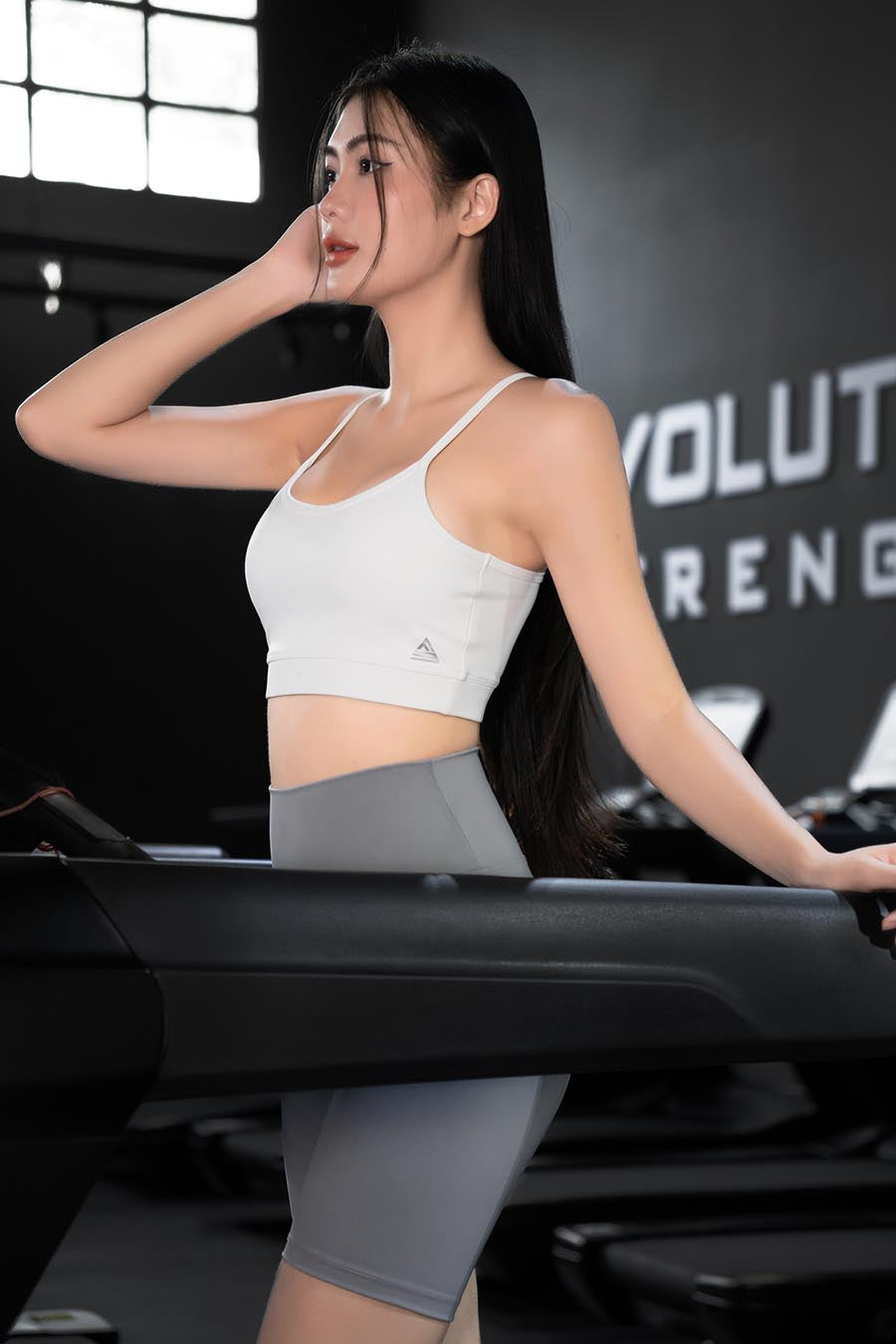 Quần legging lửng tập yoga cạp ngang - Rhino Grey - Fitme Sportswear