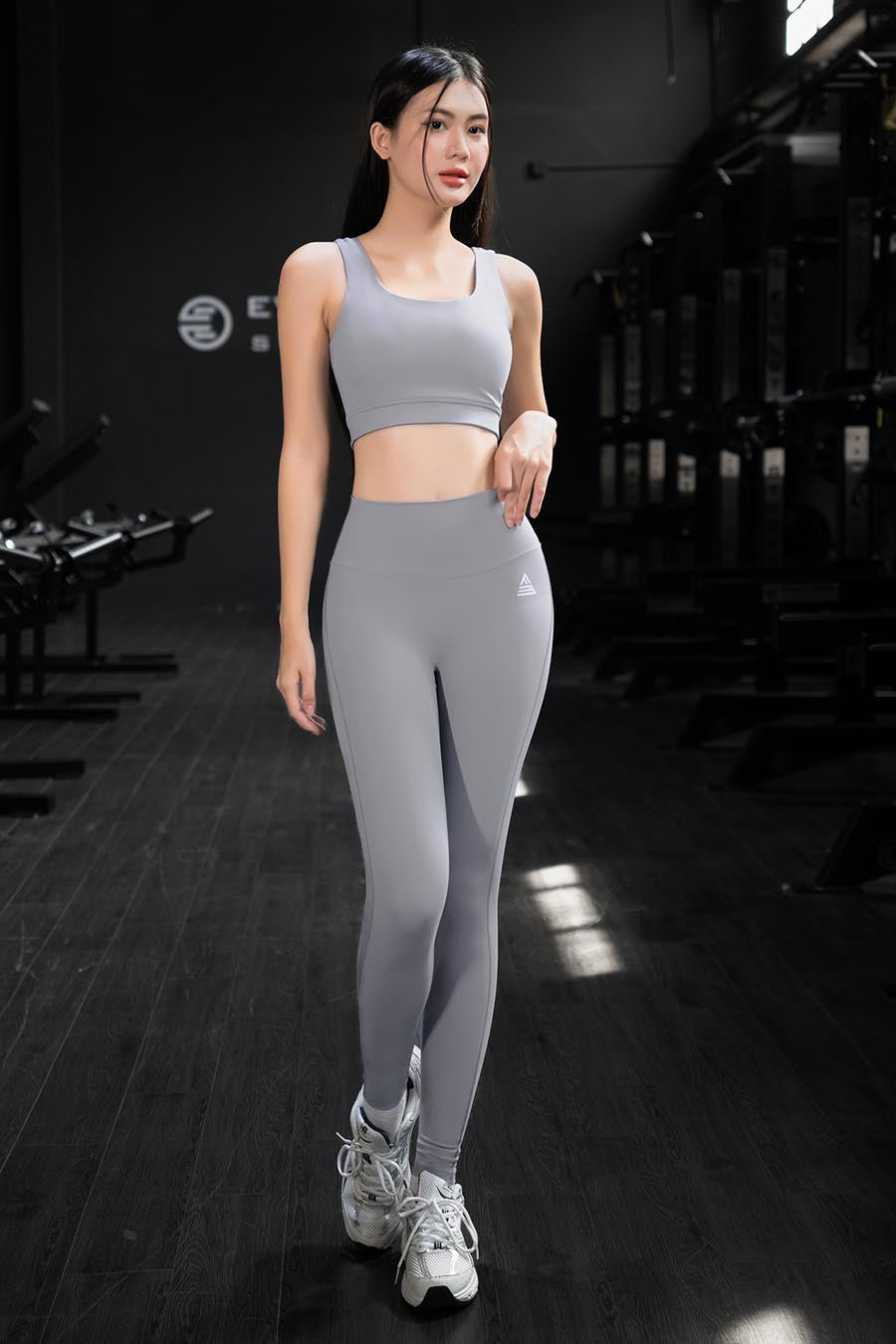 Quần legging dài tập yoga cạp ngang Zeta - Rhino Grey - Fitme Sportswear