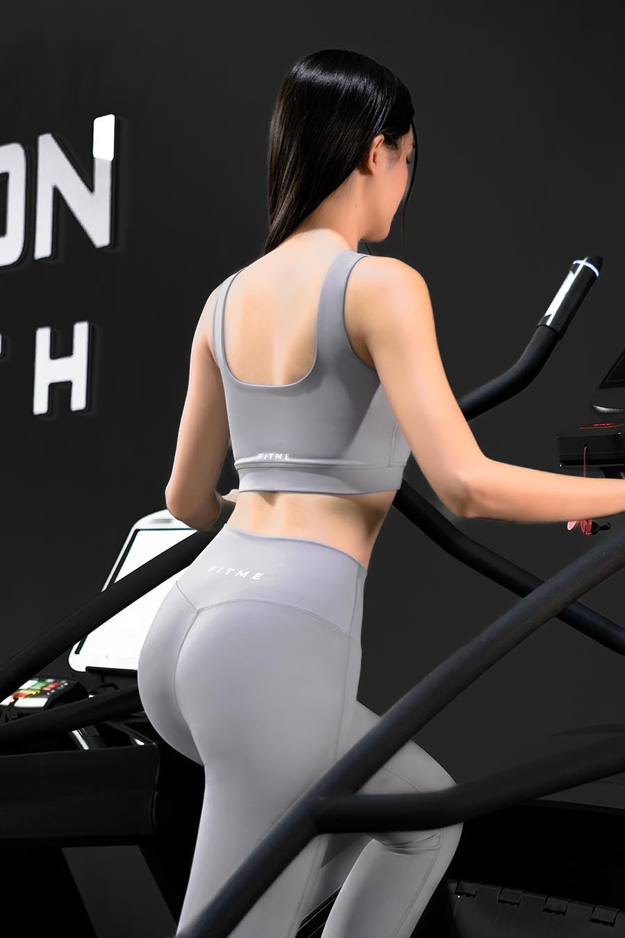 Quần legging dài tập yoga cạp ngang Zeta - Rhino Grey - Fitme Sportswear