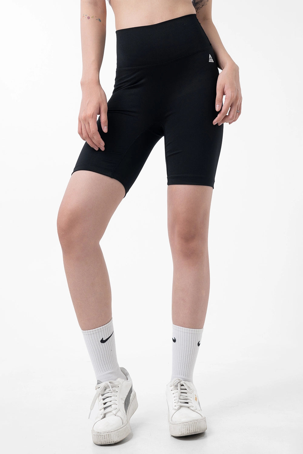 Quần legging lửng tập yoga cạp ngang - Đen - Fitme Sportswear